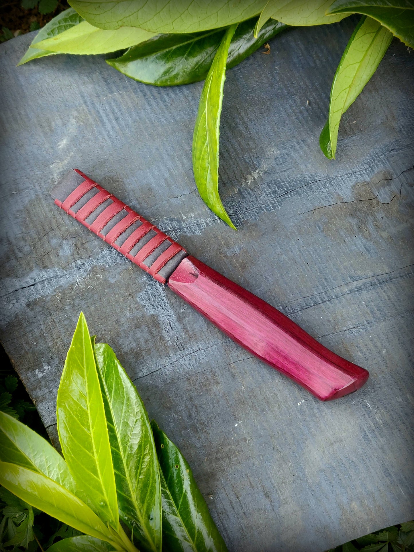 85mm Woodcarving knife, whittling knife with purple heart handle