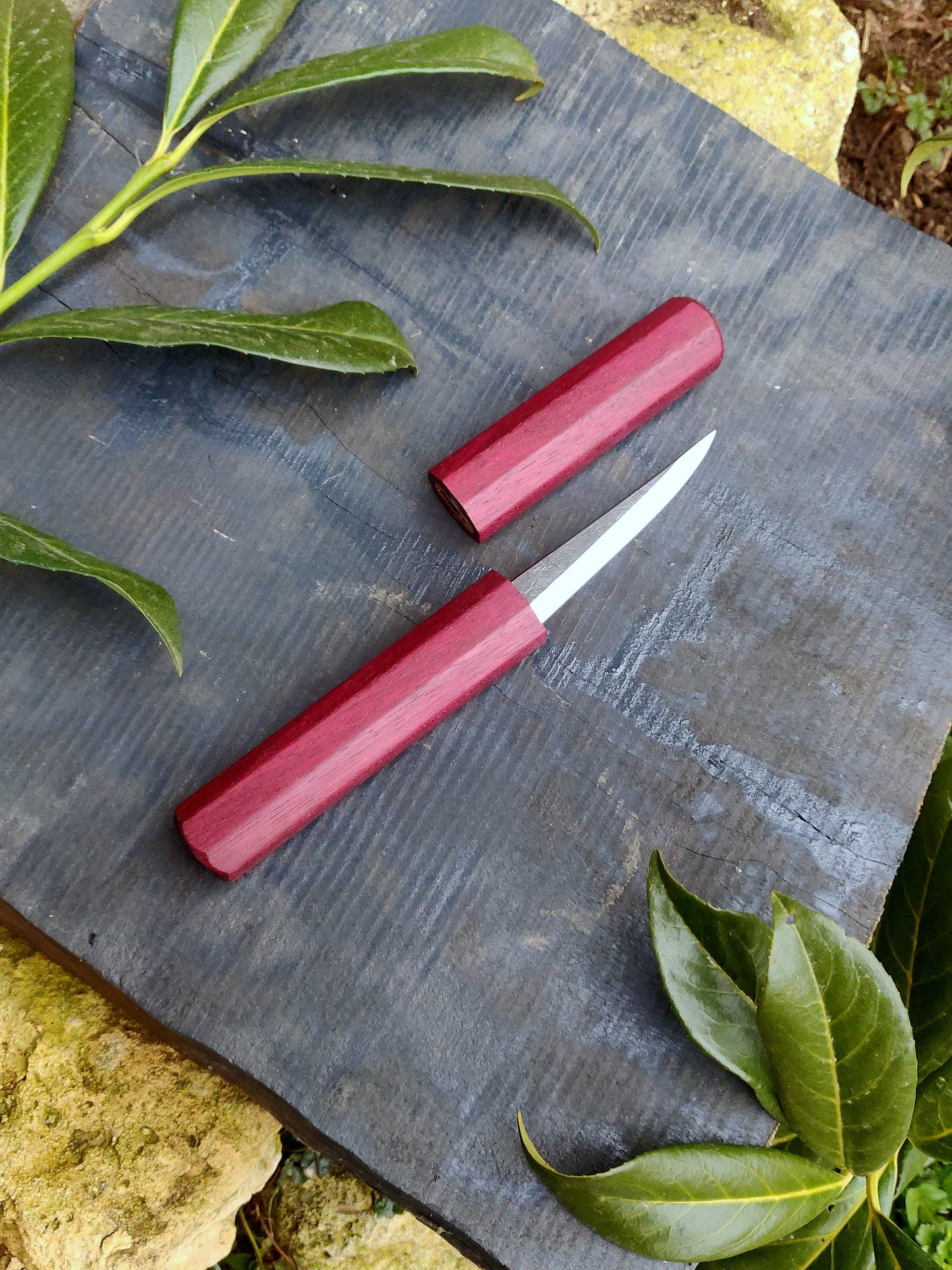 85mm Woodcarving knife with wooden magnetic sheat Style2