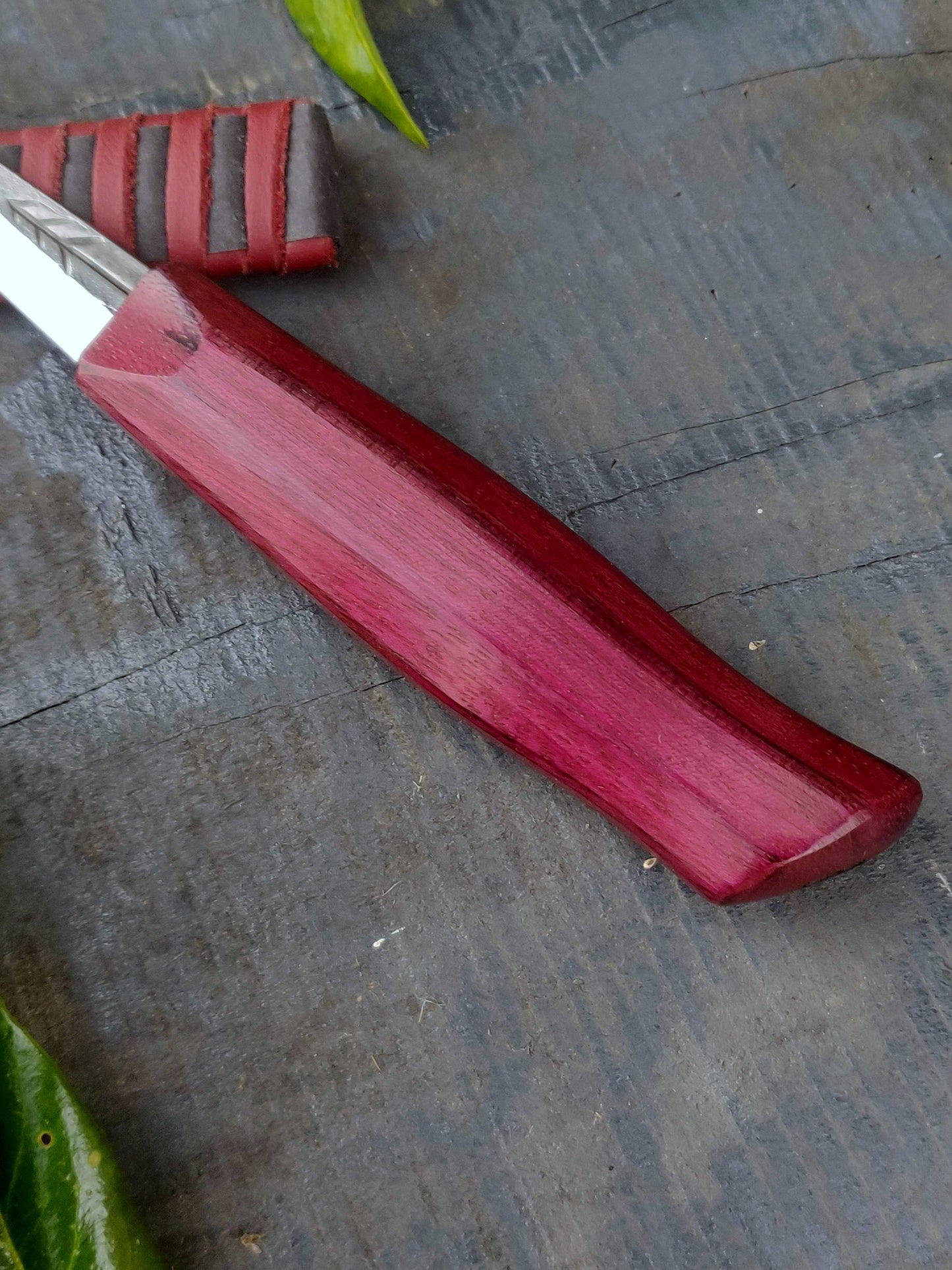 85mm Woodcarving knife, whittling knife with purple heart handle