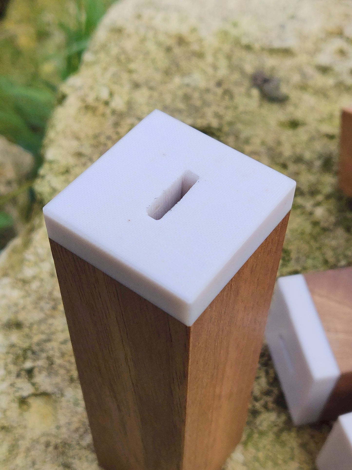 Walnut micarta spacer spare slojd handle block, 37x37x130mm