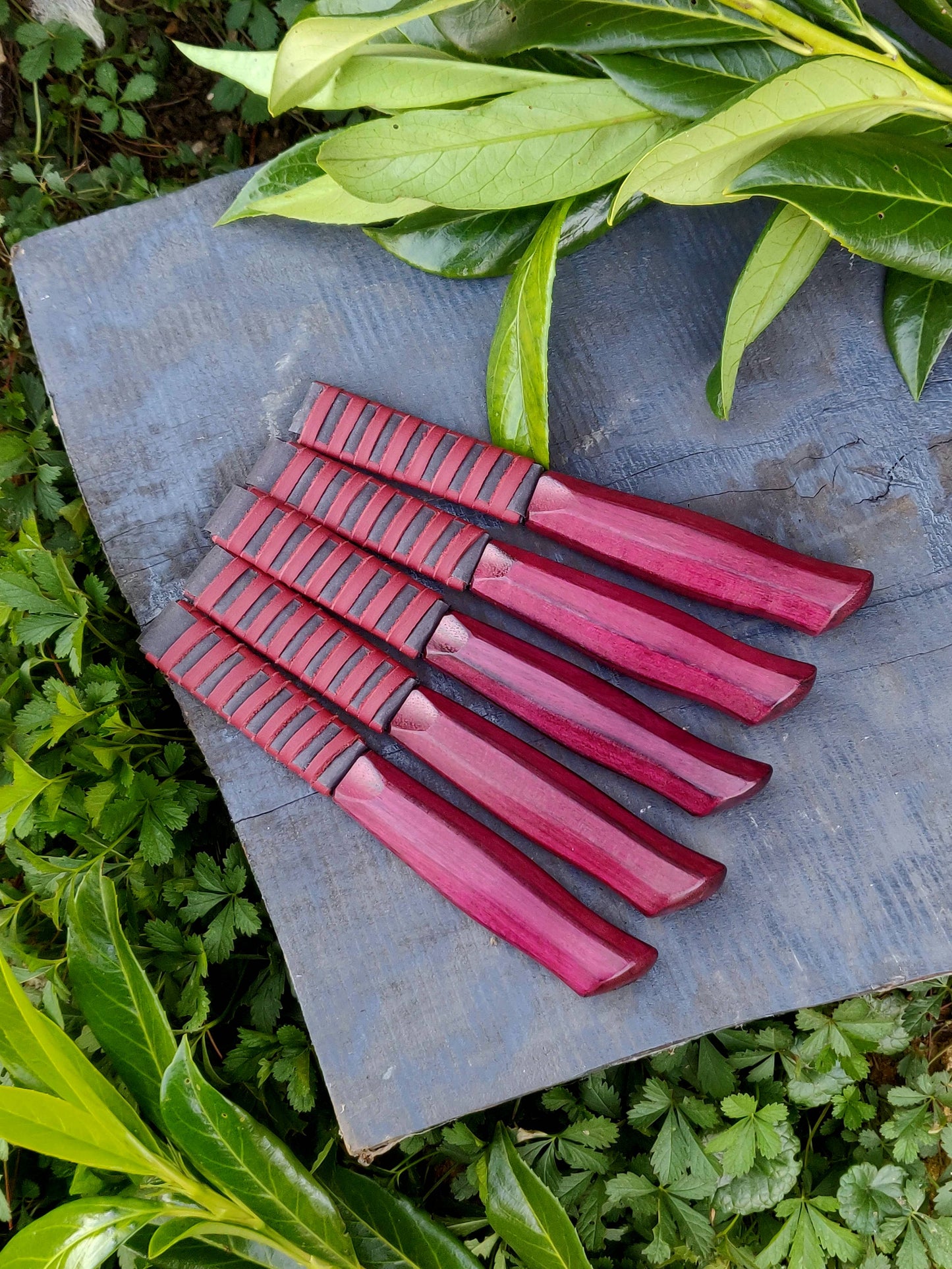 85mm Woodcarving knife, whittling knife with purple heart handle