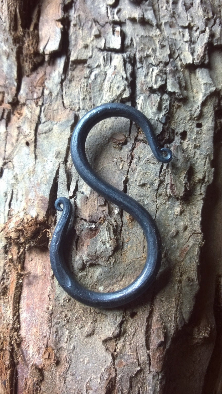 S hook Hand forged, iron hook, hanging items