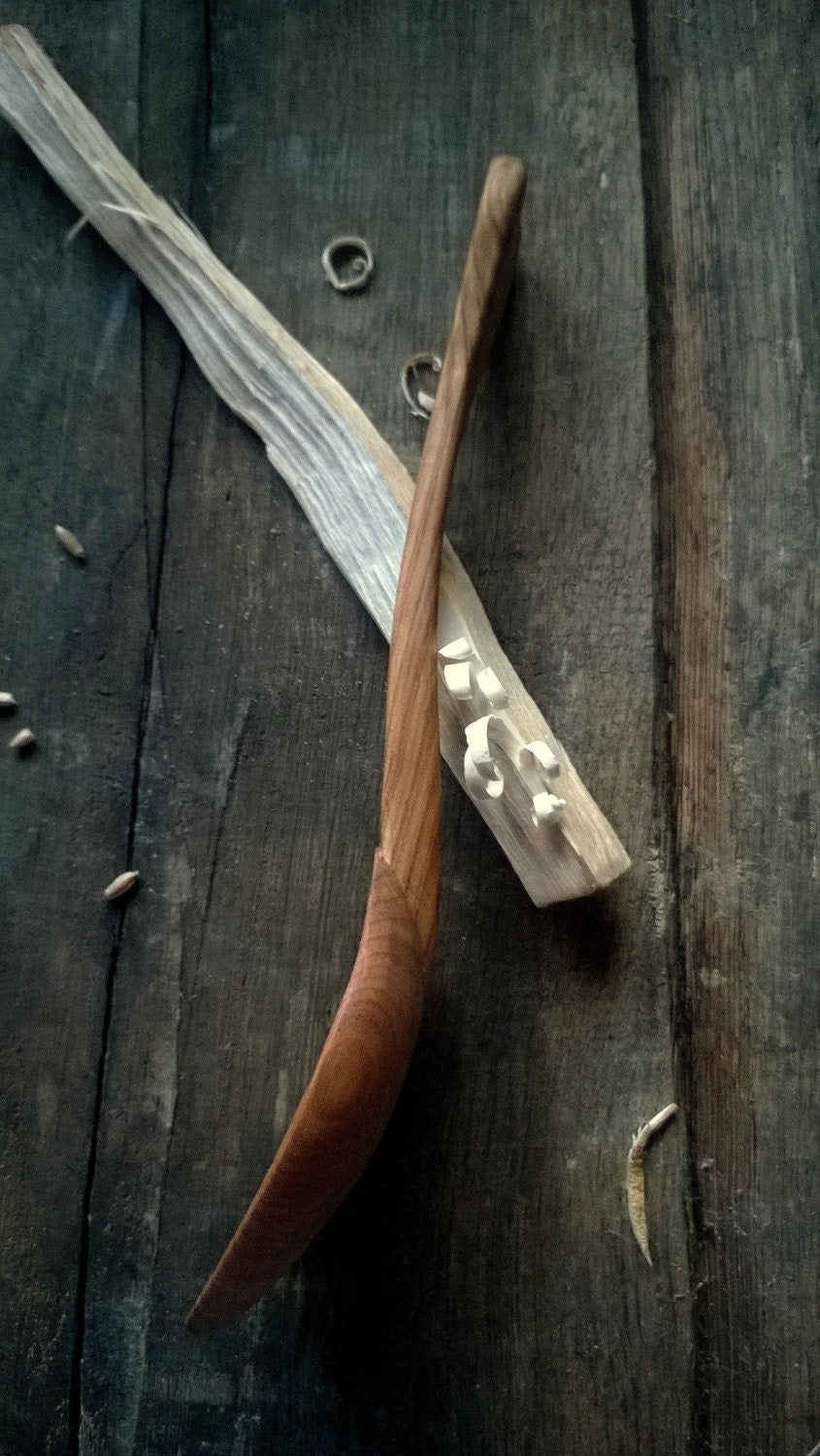 Serving spoon made from cherry wood