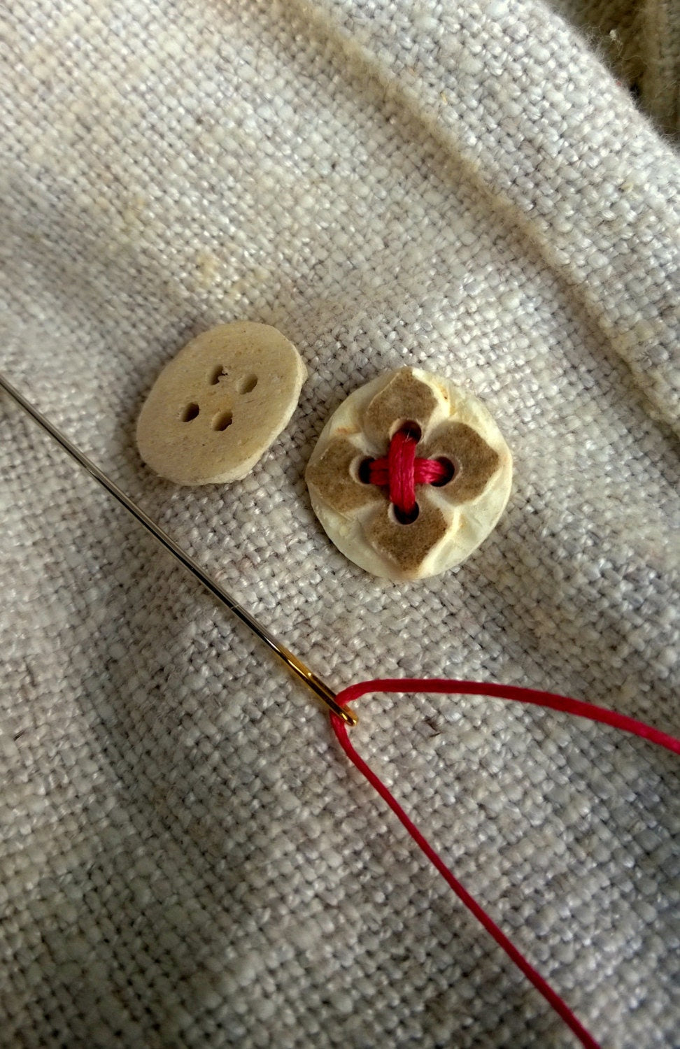 Antler Carved Flower Buttons