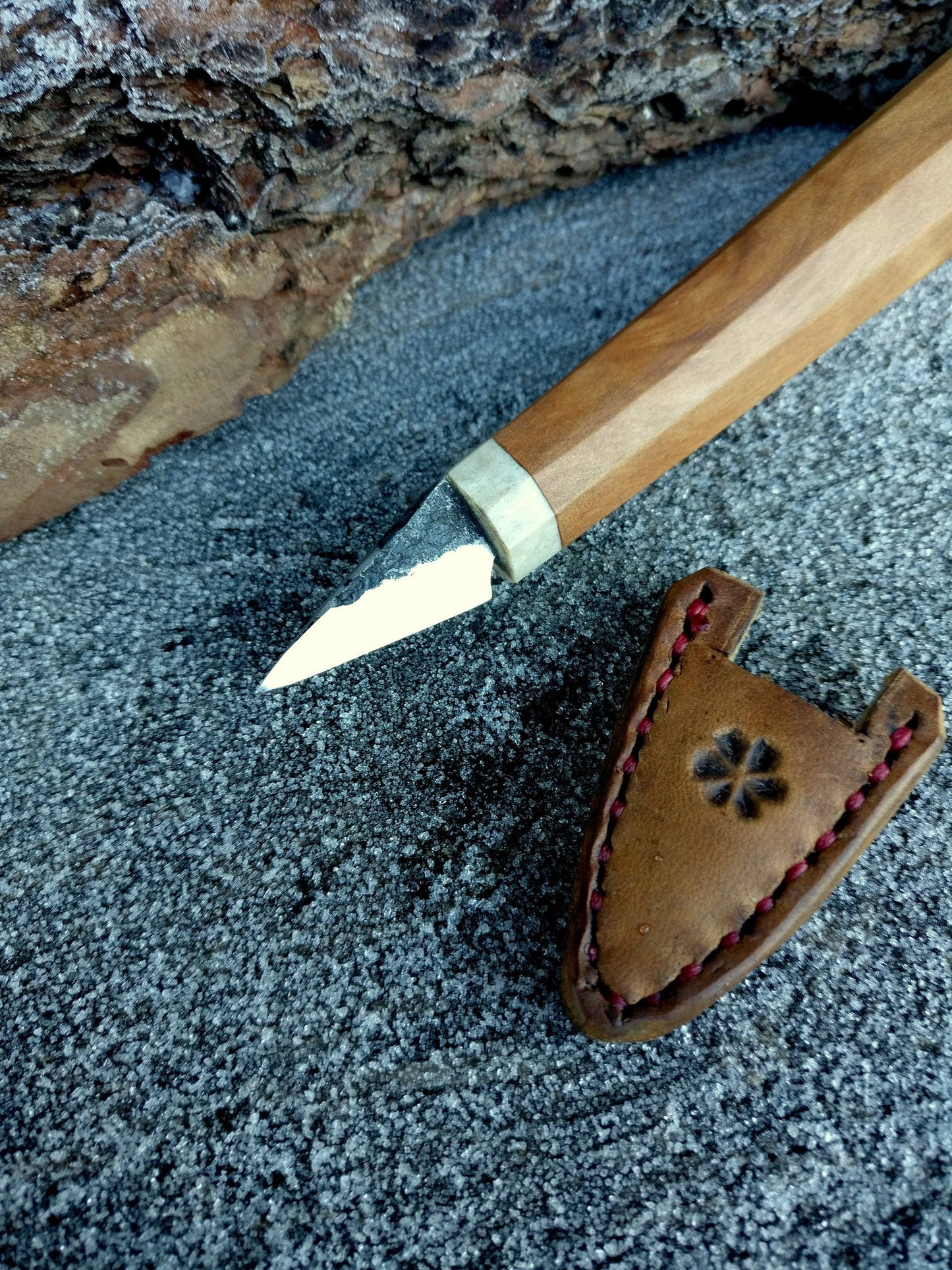 Kolrosing knife, Small carving knife, Fresh wood carving, Handforged, Handcarving,