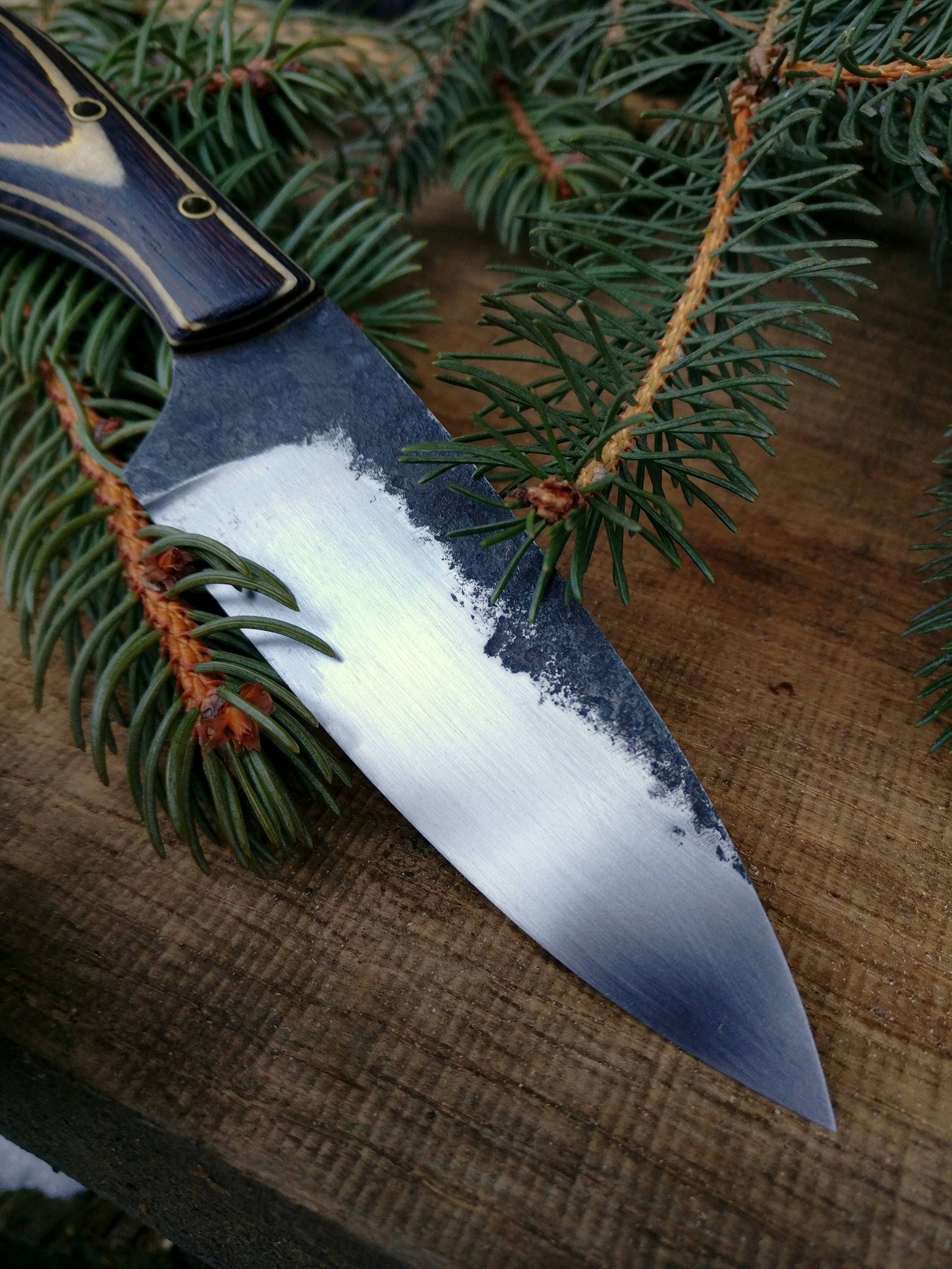 Drop point knife, Skinning knife with kydex sheath, Skinner, Hunting knife, Fishing knife, Camp knife, Bird and trout knife