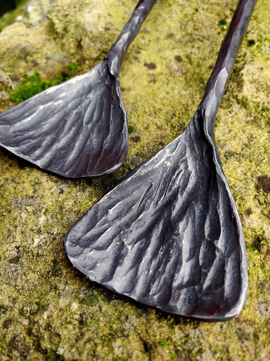 Handforged servers, pasta serving, salad serving