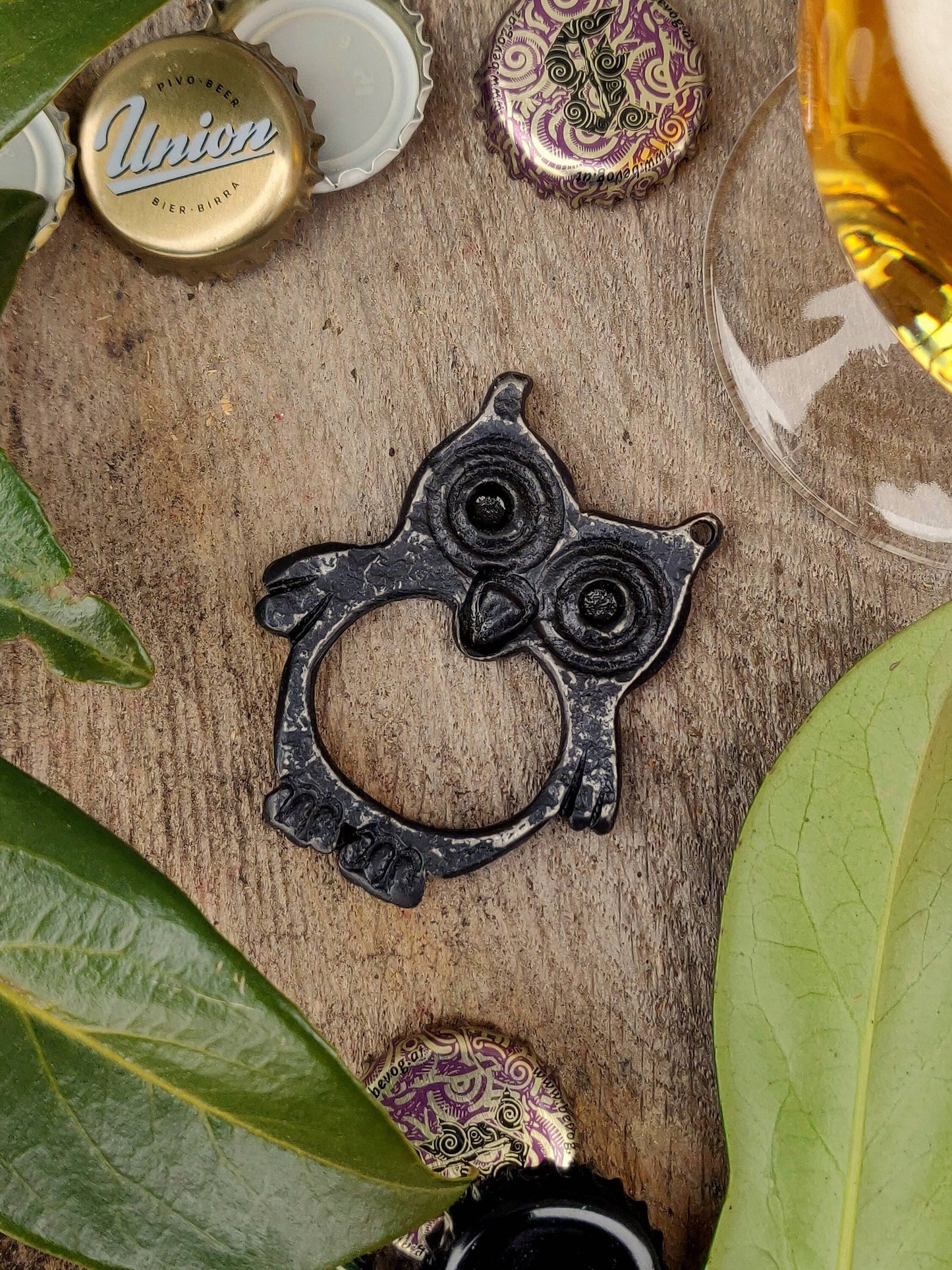 Handforged Owl bottle opener, Beer opener, Blacksmith's opener, Animal