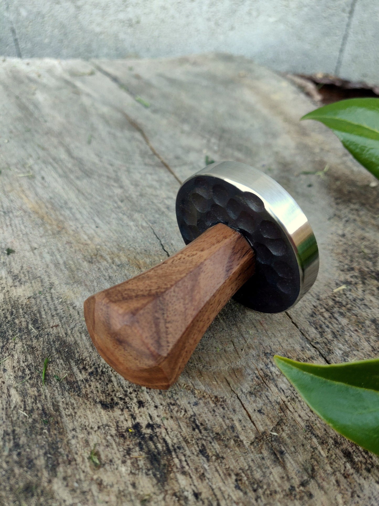 Coffee tamper, 51mm Walnut wood tamper, Stainless steel tamper, Handmade coffee tamper