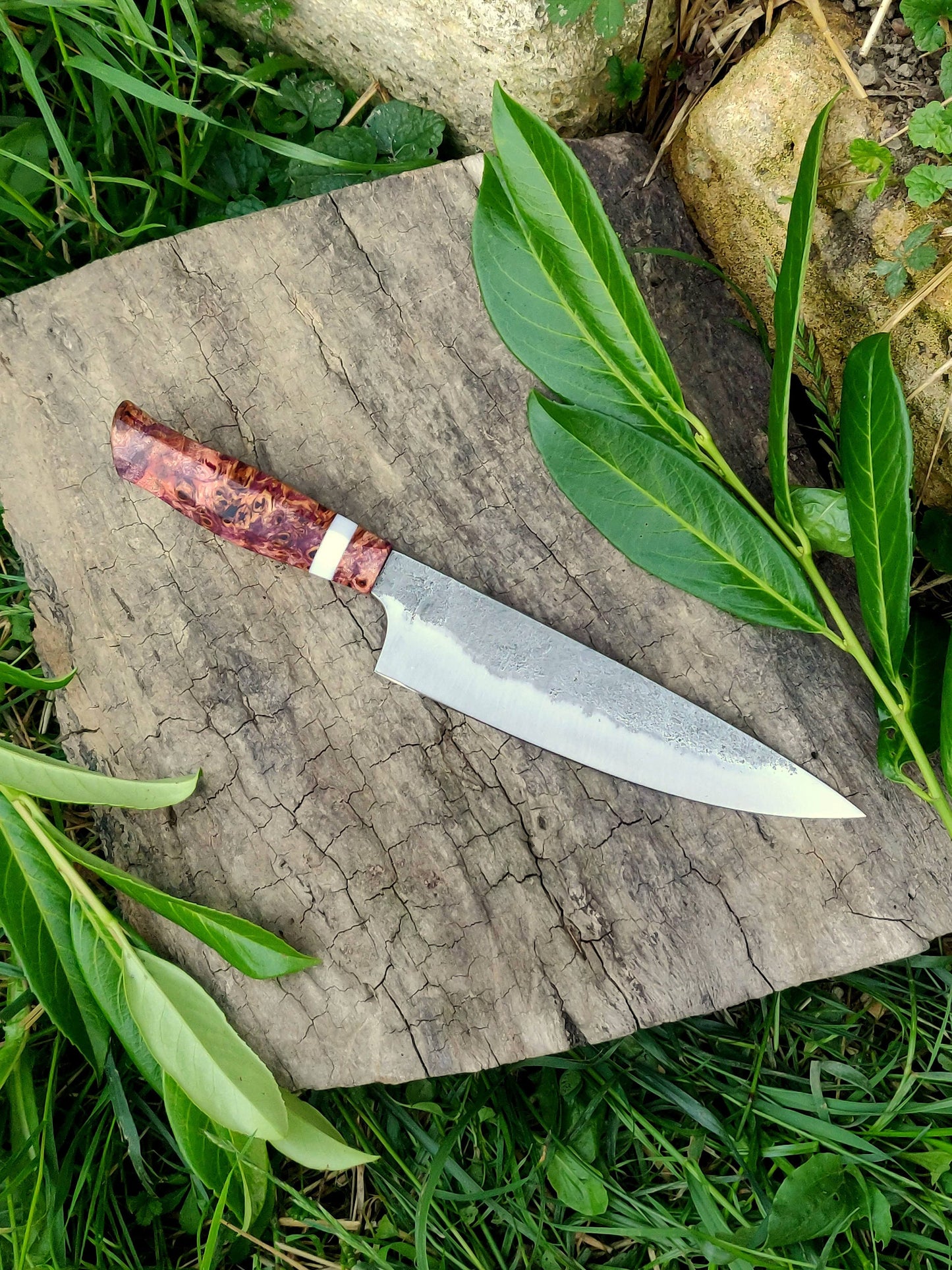 Chef's knife, Flat grind GYUTO, kitchen knife, Thin grind, 52100/100Cr6