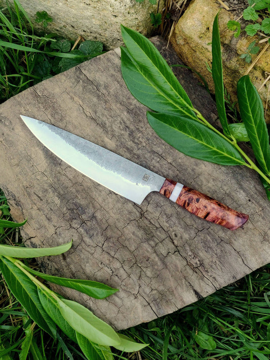 Chef's knife, Flat grind GYUTO, kitchen knife, Thin grind, 52100/100Cr6