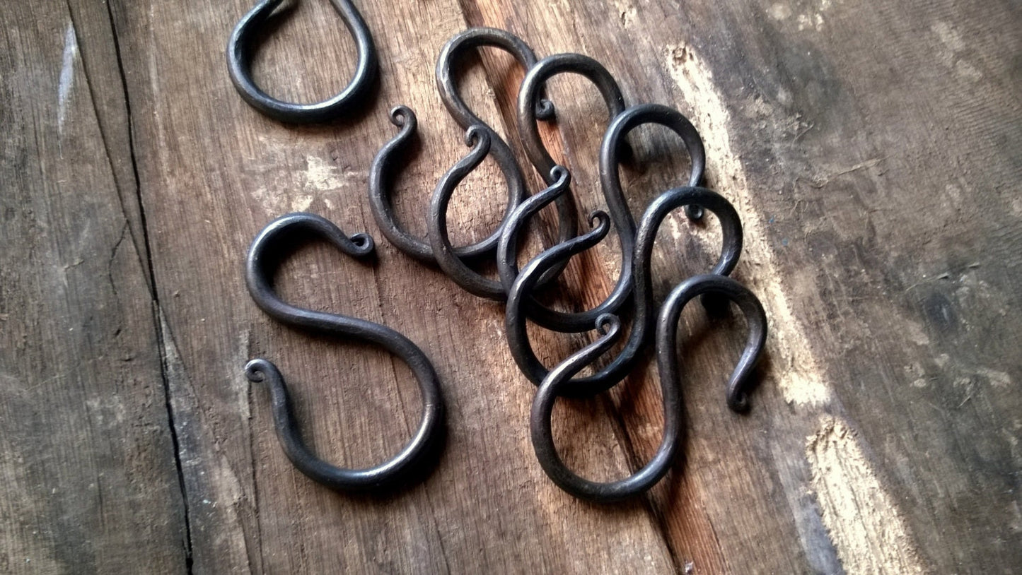 S hook Hand forged, iron hook, hanging items
