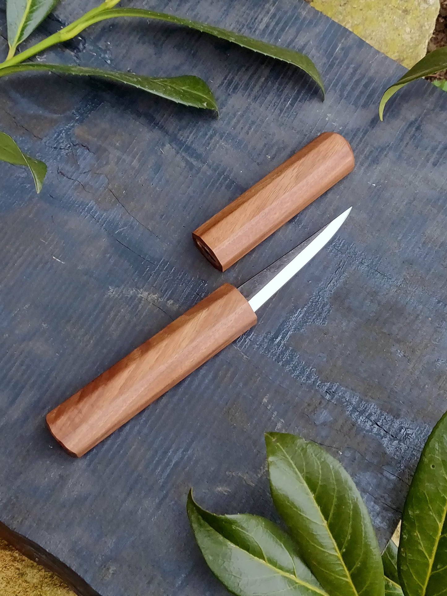 85mm Woodcarving knife with wooden magnetic sheat Style4