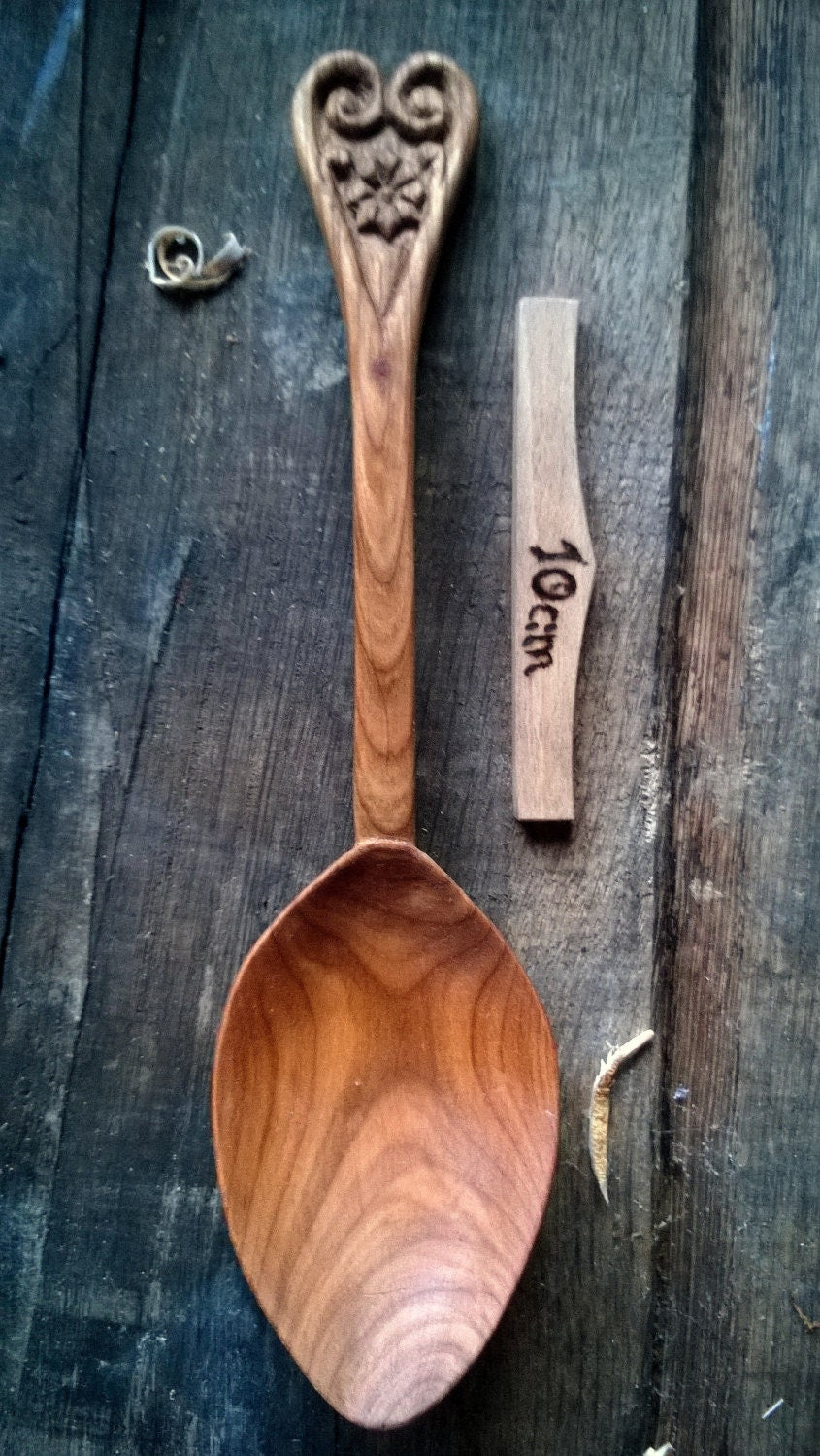 Serving spoon  made from cherry wood