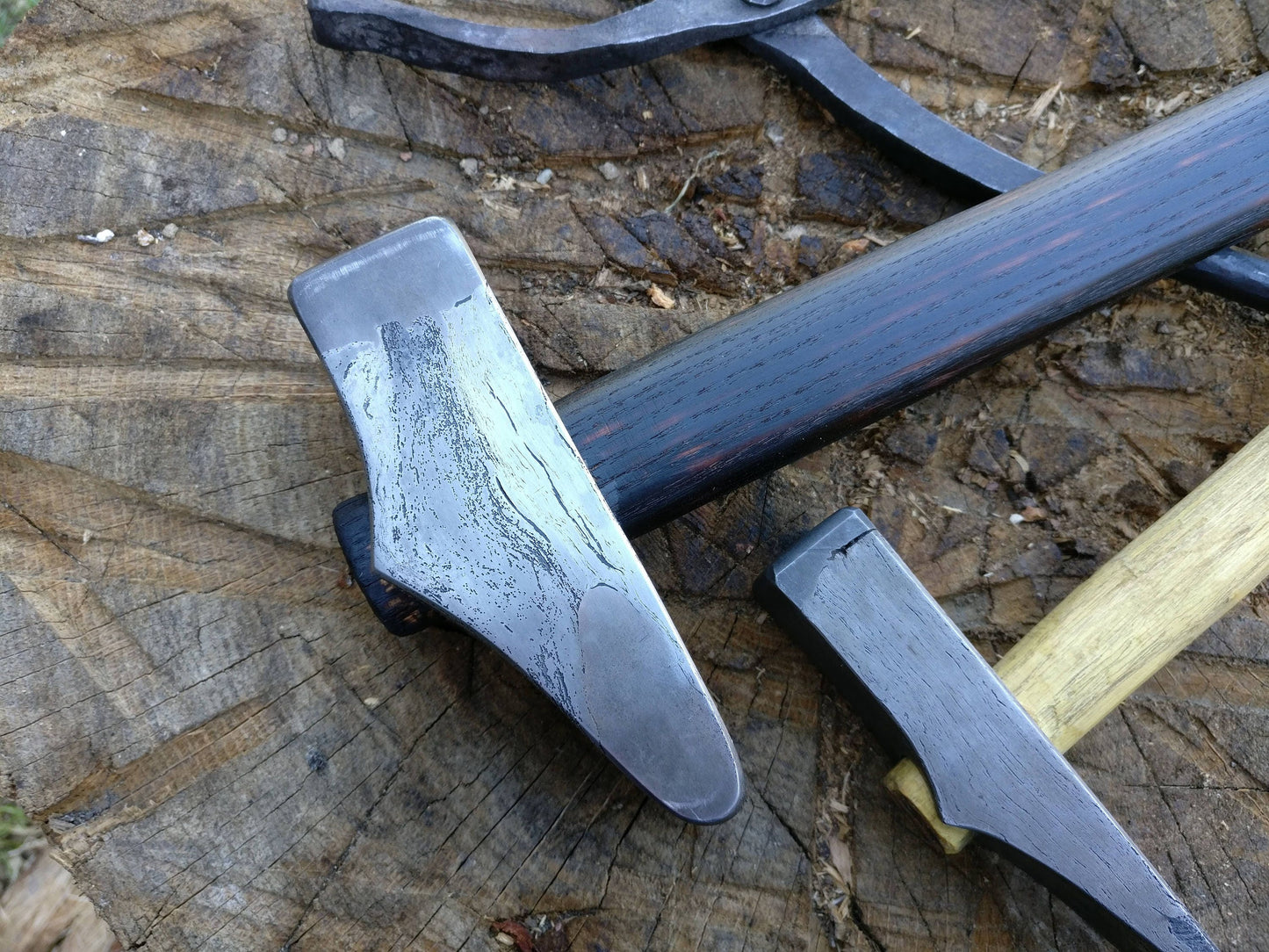 Blacksmith hammer, Viking hammer inspired by Mästermyr finds, Early medieval hammer with welded steel face