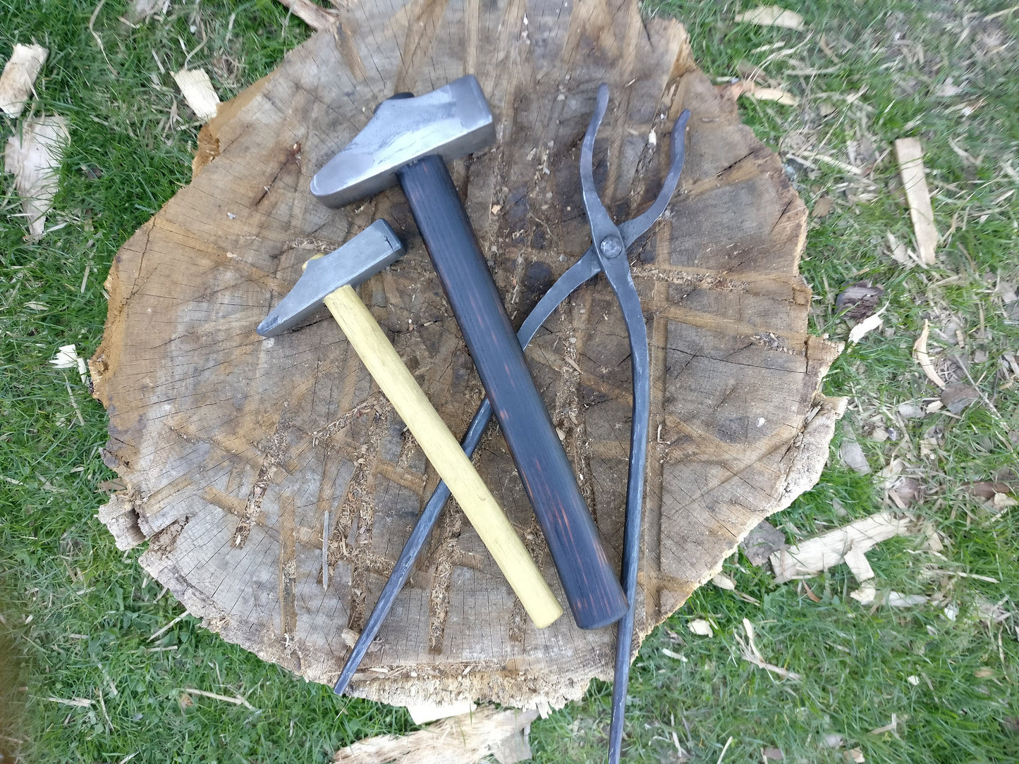 Blacksmith hammer, Viking hammer inspired by Mästermyr finds, Early medieval hammer with welded steel face