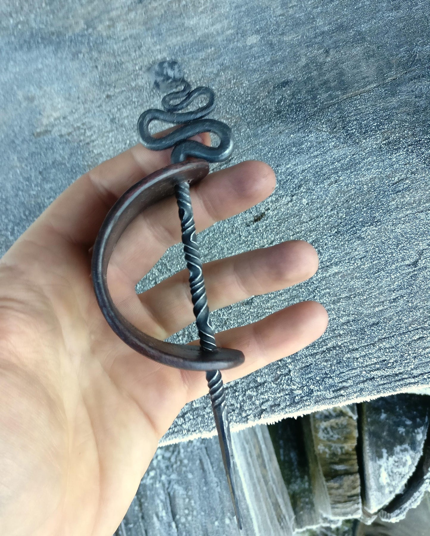 Iron Hairpin, Blacksmith hairpin, Twisted hairpin, Leaf hairpin