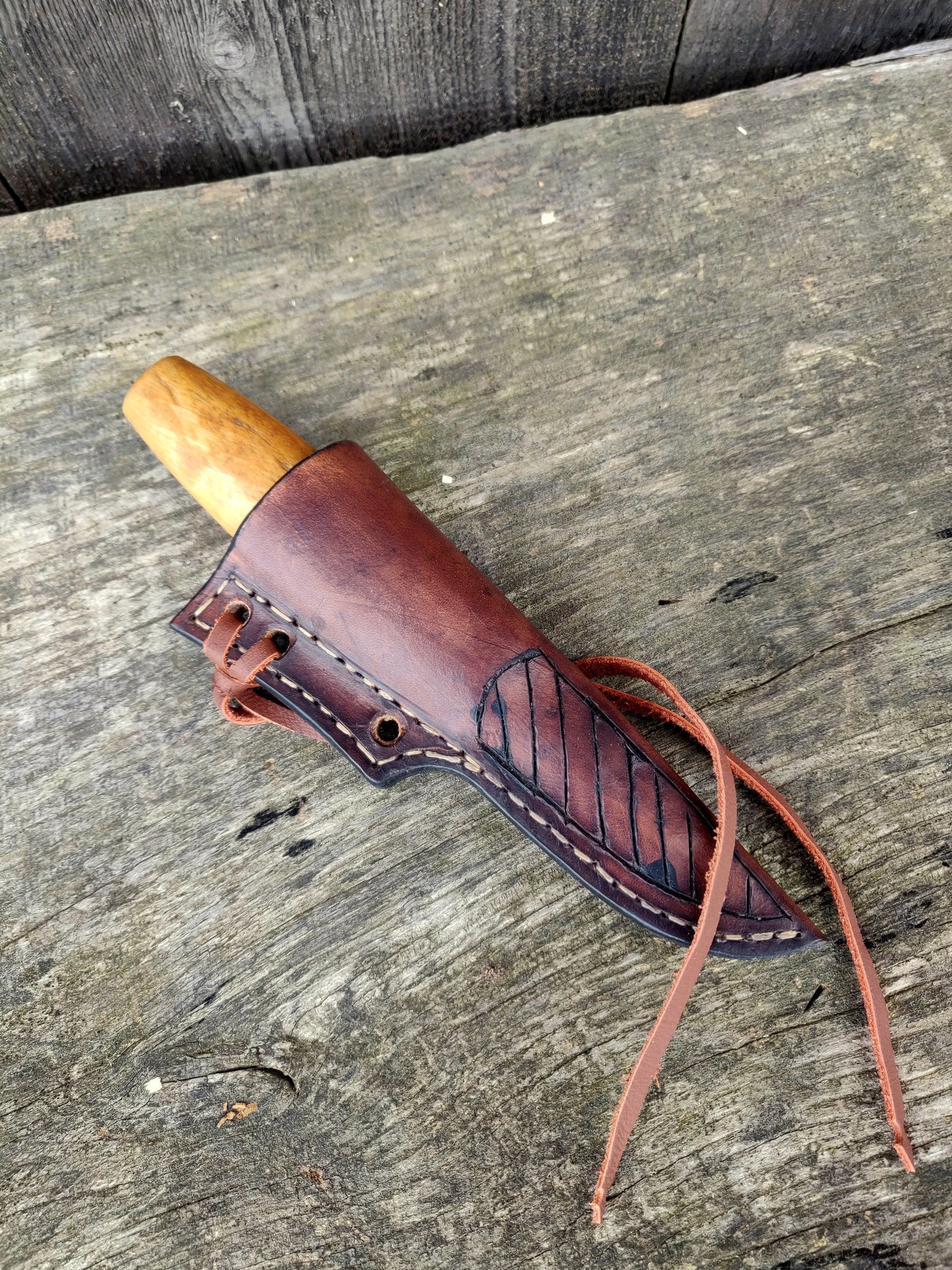 Leather sheath for Mora 120, Made to order leather sheath for carving knife. Vegetable leather sheat. Handtooled sheath