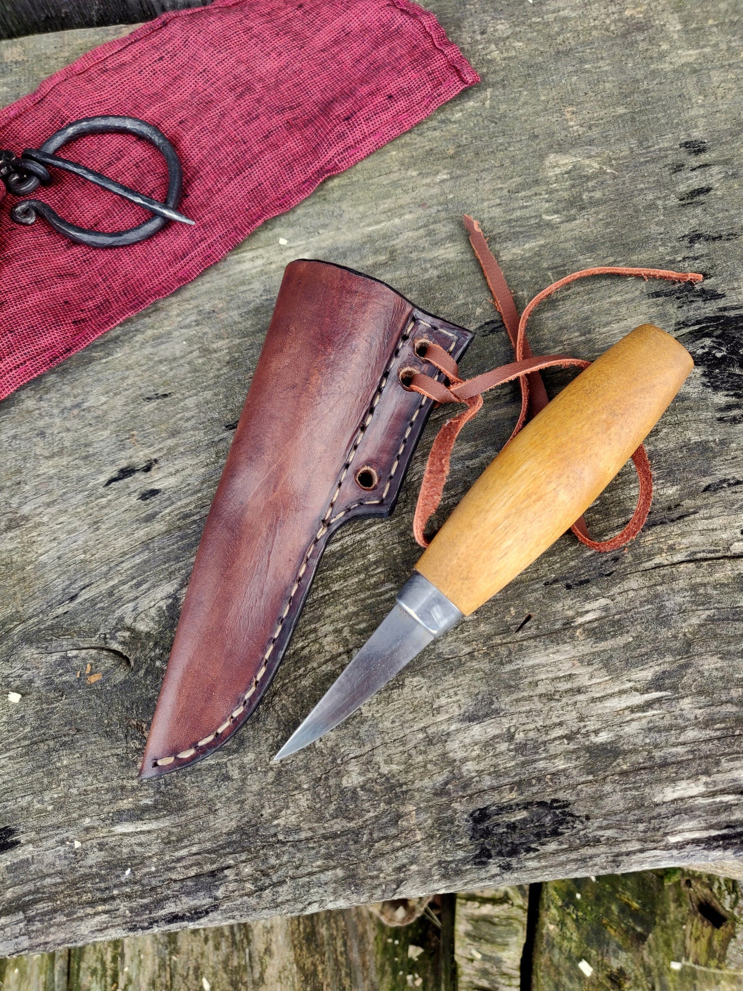 Leather sheath for Mora 120, Made to order leather sheath for carving knife. Vegetable leather sheat. Handtooled sheath