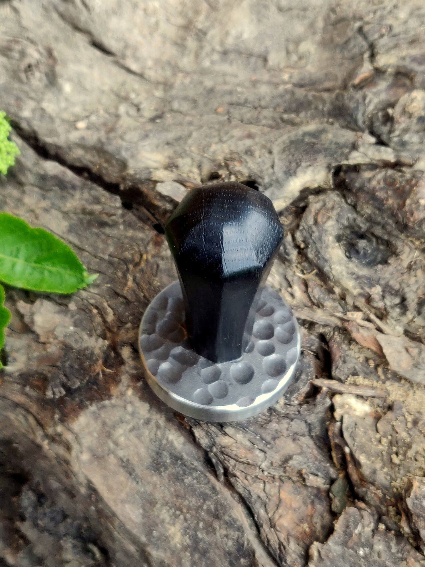 Handmade coffee tamper, 51mm Bog Oak tamper, Stainless steel tamper, Midnight black