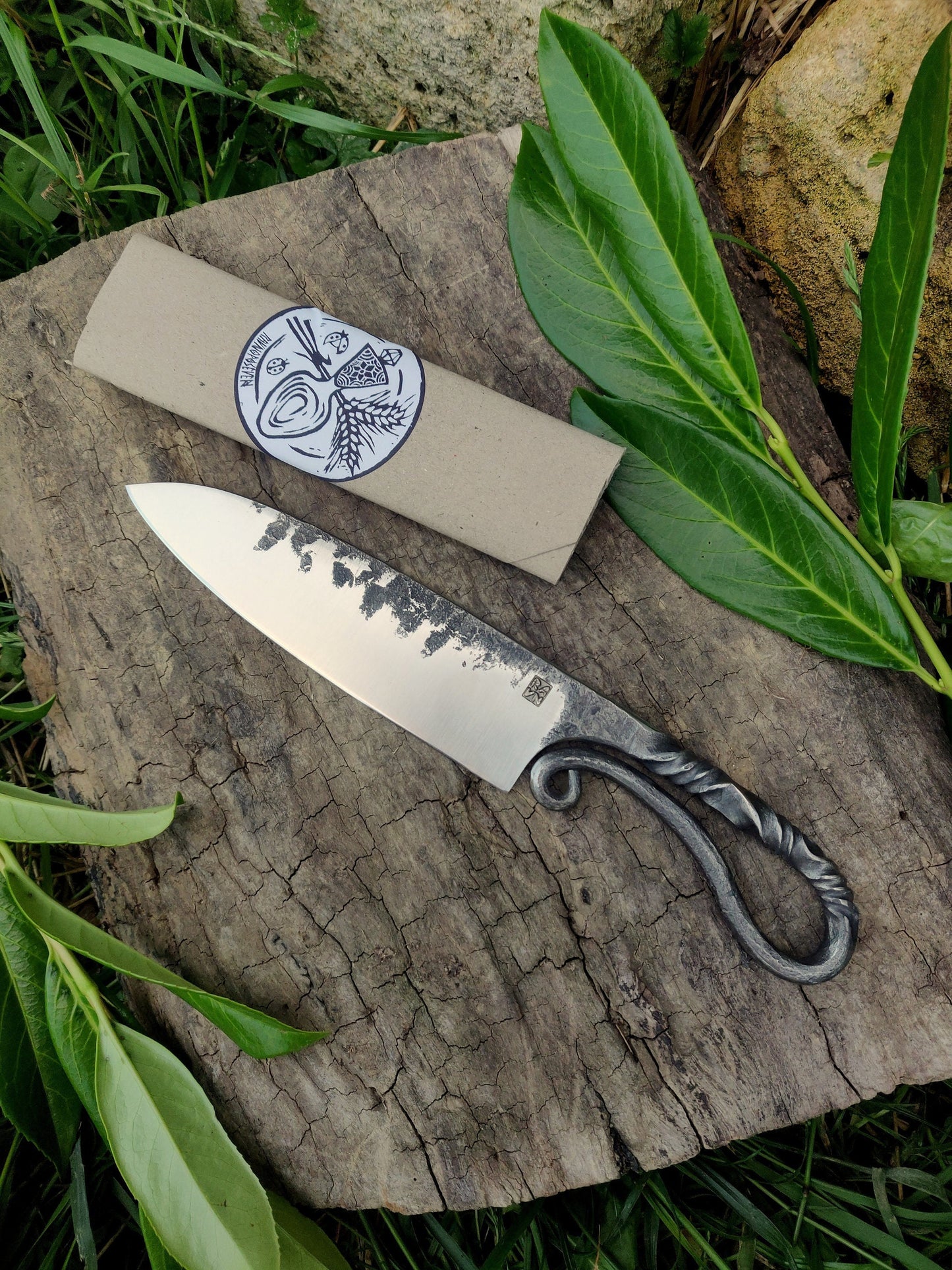 Forged blaksmith chef knife, kitchen knife, Farmhouse knife