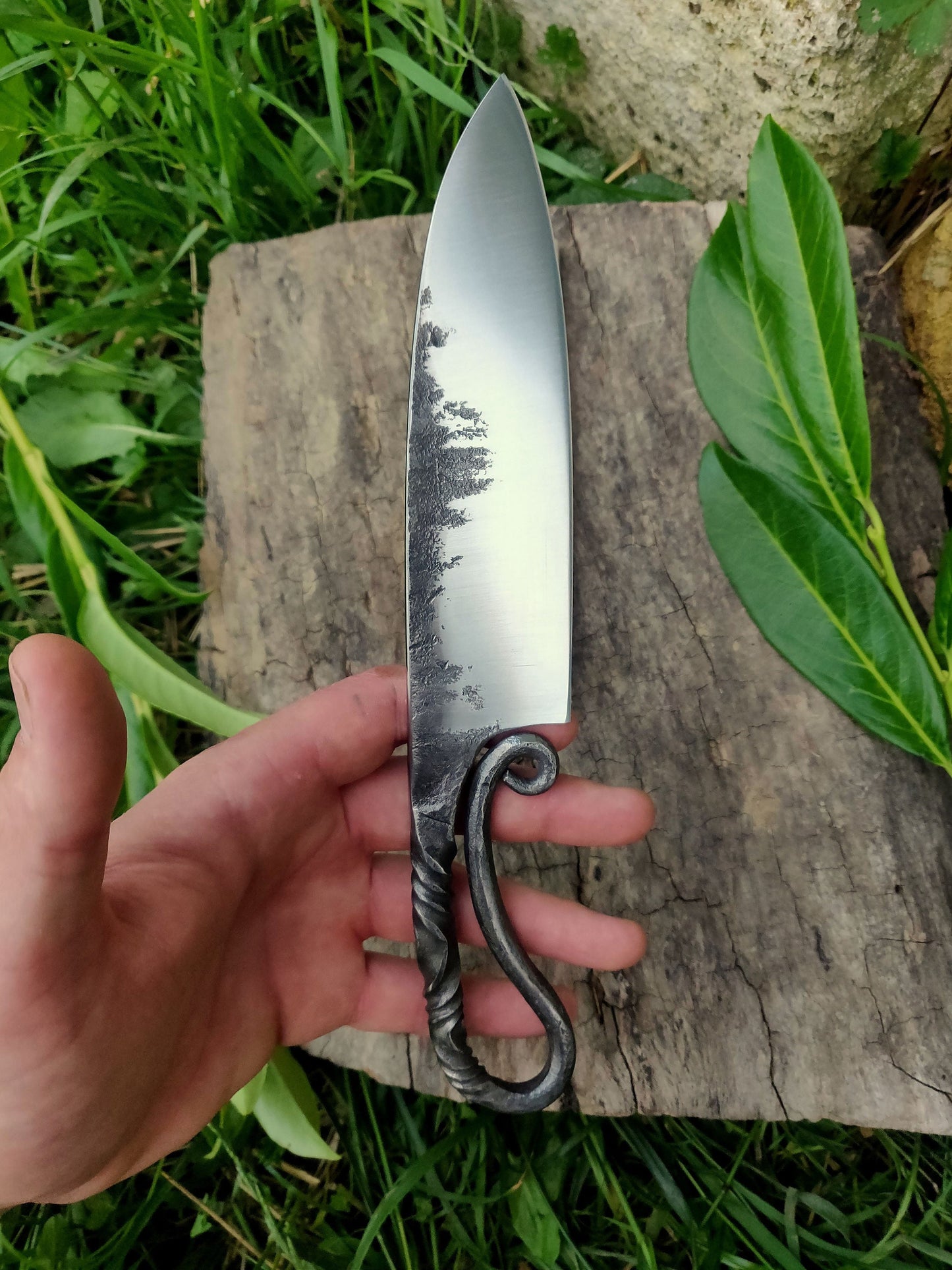 Forged blaksmith chef knife, kitchen knife, Farmhouse knife