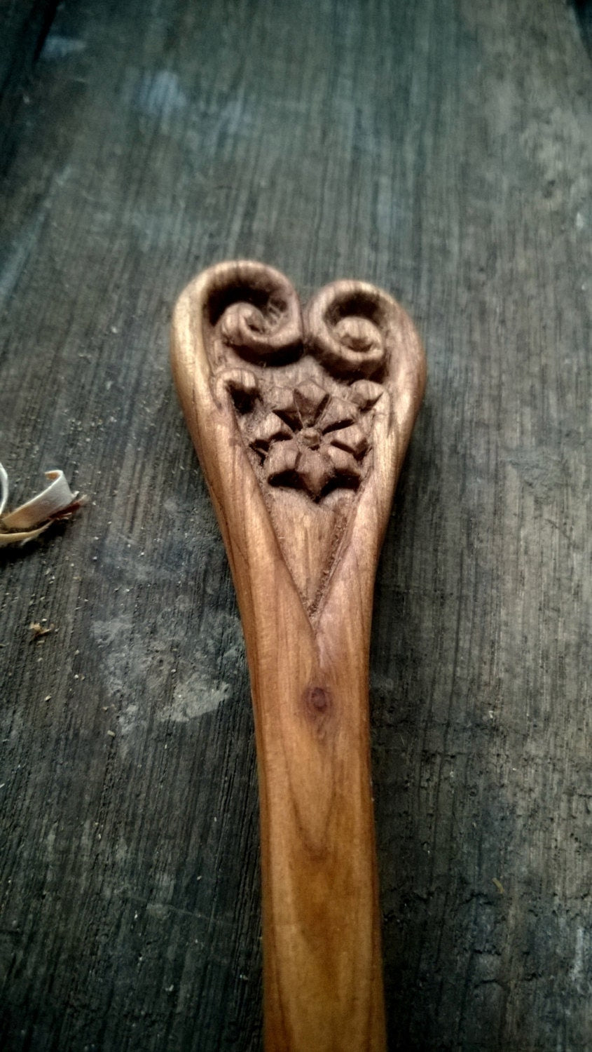 Serving spoon  made from cherry wood