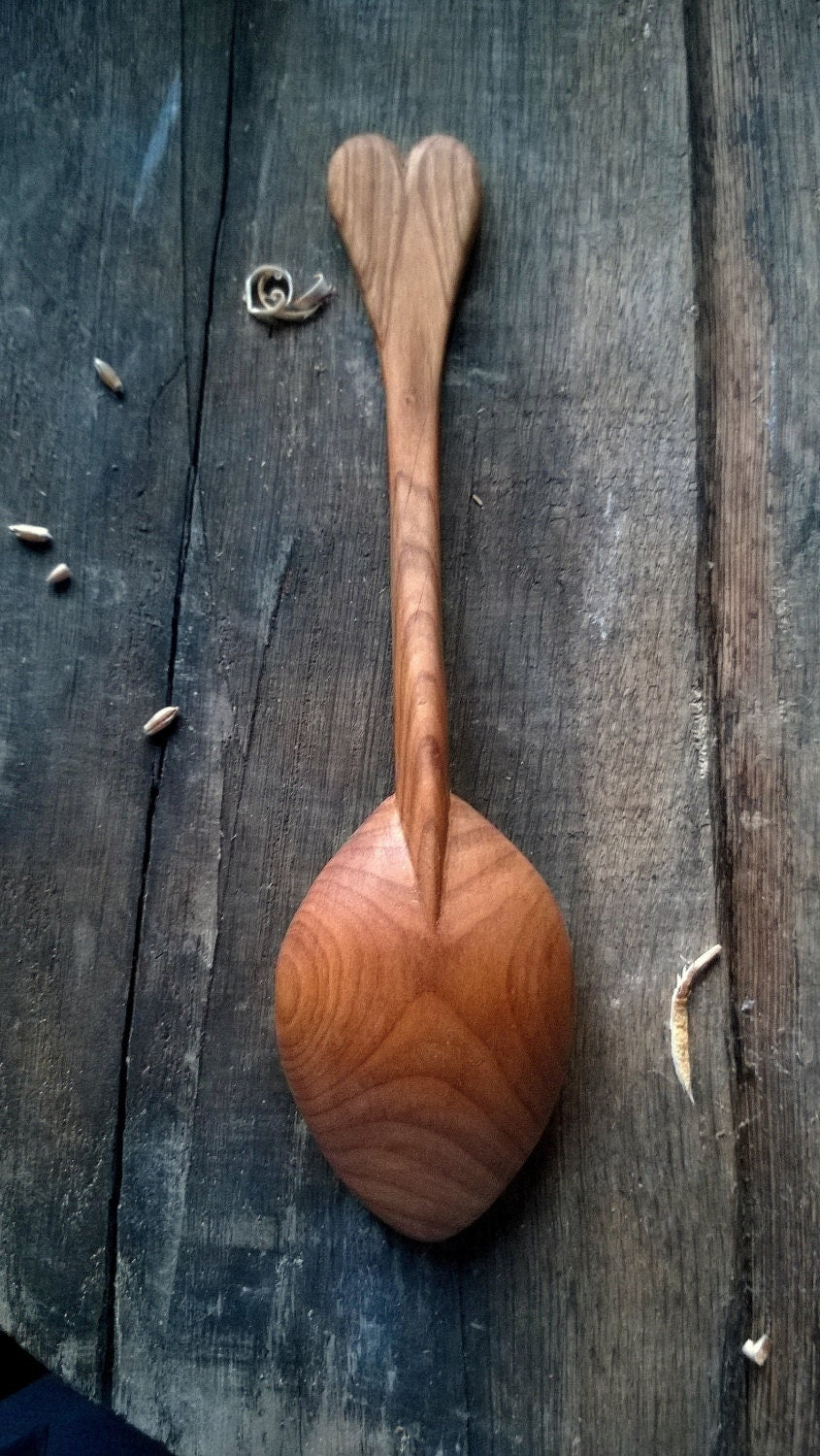 Serving spoon  made from cherry wood